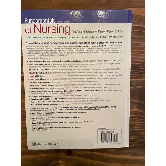 Fundamentals of Nursing 9th Edition Taylor Lynn Bartlett (Hardcover, 2018) - Picture 4 of 7